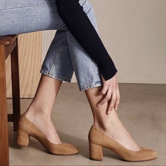 Margaux Shoes - Margaux "The Heel" Suede Block Heel Pumps